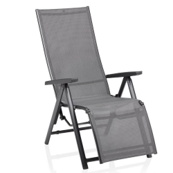 KETTLER CIRRUS SILVER-LINE RELAX - fotel z podnóżkiem (ANTRACYTOWY)